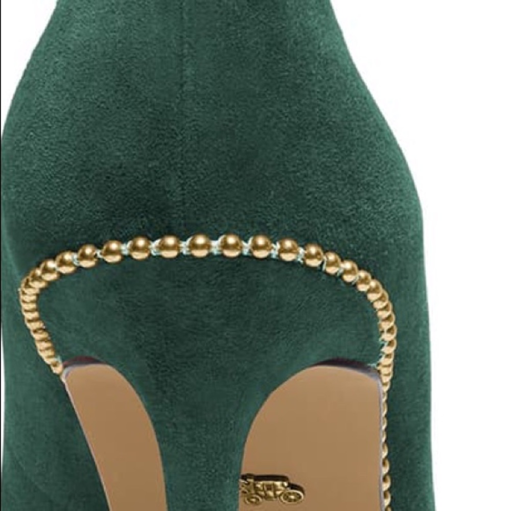 Coach Suede Waverly Pump in Jade - Picture 7 of 11